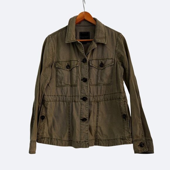 Sanctuary Olive Military Style Jacket Womens S Cotton Blend Lightweight - Picture 1 of 6